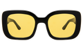 Front view of Anastasia Sunglasses in Black/Honey See Through