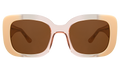 Front view of Anastasia Sunglasses in Strawberry Cream/Brown