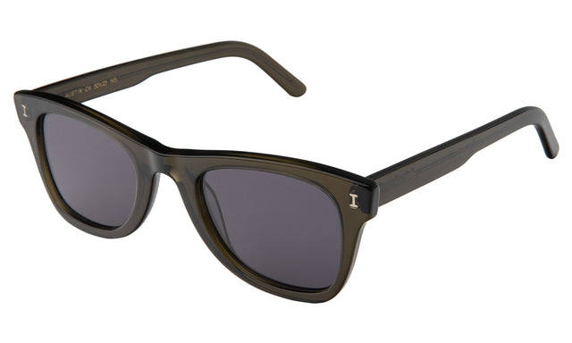 Austin Sunglasses side view in Green / Grey Flat