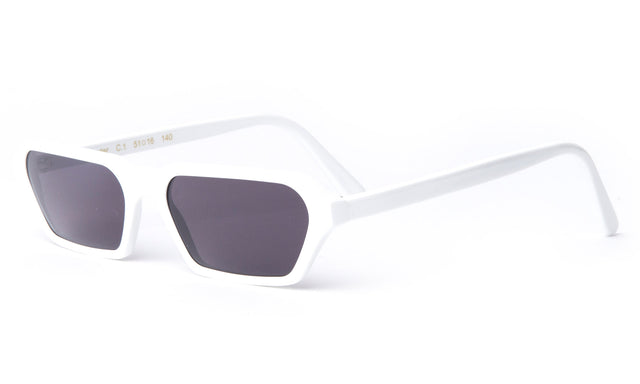 Baxter Sunglasses Side Profile in White / Grey