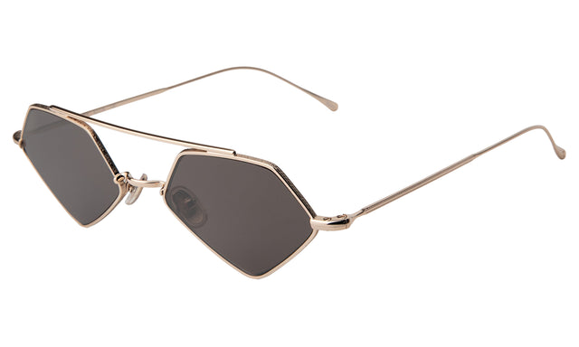 Bayley Sunglasses side view in Gold / Grey Flat