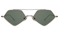 Front view of Bayley Sunglasses in Silver/Olive Flat