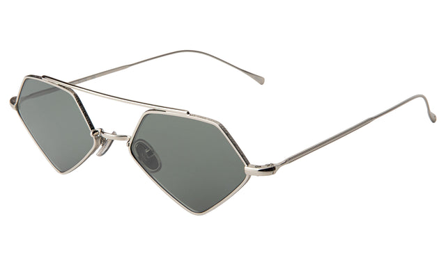 Bayley Sunglasses side view in Silver / Olive Flat