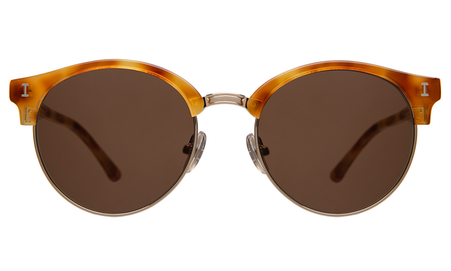 Benson Sunglasses in Amber/Gold with Brown