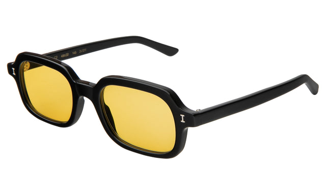 Berlin Sunglasses Side Profile in Black / Honey See Through