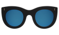 Front view of Boca II Sunglasses in Black/Blue Mirror