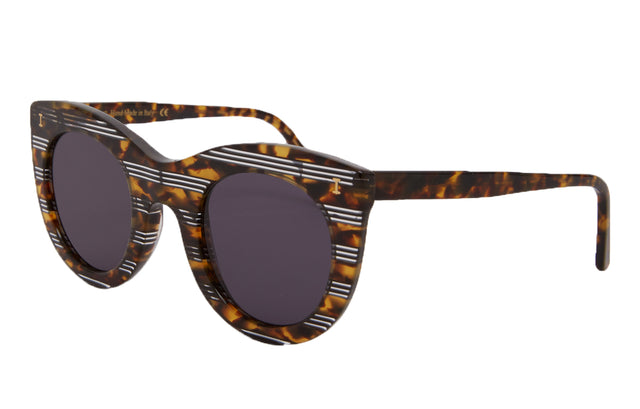 Boca Sunglasses side view in Tortoise Stripes / Grey Flat