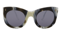 Front view of Boca Sunglasses in Horn/Silver Flat Mirror