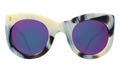 Front view of Boca Sunglasses in Horn/Pink Mirror