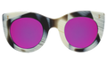 Front view of Boca II Sunglasses in Horn/Pink Mirror