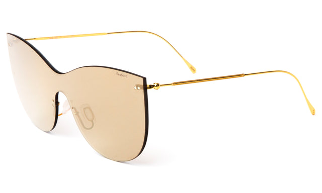 Boca Mask Sunglasses Side Profile in Super Gold / Super Gold