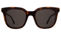 Front view of Camille 64 Sunglasses in Havana/Grey Flat