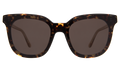 Front view of Camille 64 Sunglasses in Star Tortoise/Citrine/Grey Flat