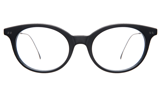 Claudine Optical front view in Matte Black Optical