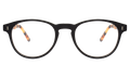 Front view of Cortina Optical in Black/Matte Tortoise/Optical