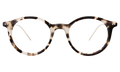 Front view of Dana Optical in White Tortoise/Gold/Optical