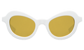 Front view of Delfina Sunglasses in White/Honey See Through