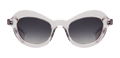 Front view of Delfina Sunglasses in Amethyst/Grey Gradient