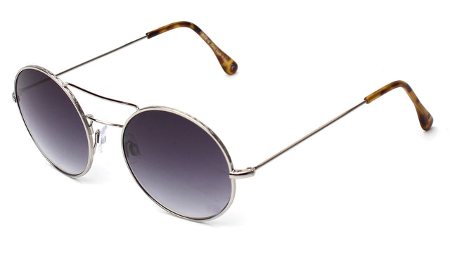 Delon Sunglasses Side Profile in Silver / Grey Gradient