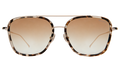 Front view of Delos Ace Sunglasses in White Tortoise/Gold/Gold Flat Mirror Gradient