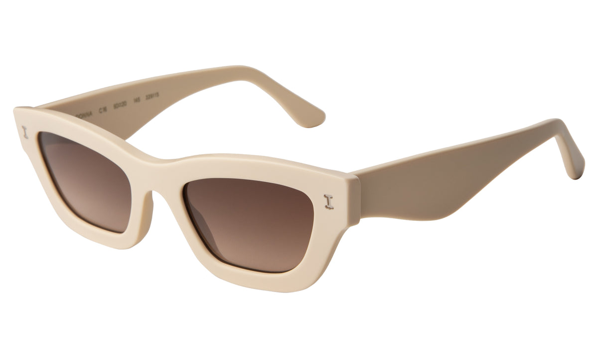Donna Sunglasses in Cream with Brown Gradient lenses, side view