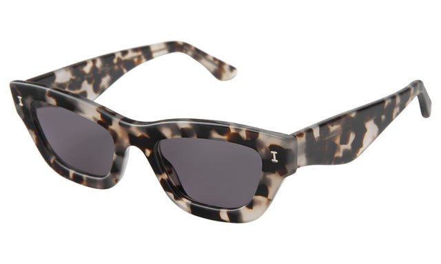 Donna Sunglasses Side Profile in White Tortoise / Grey