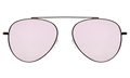 Front view of Dorchester Sunglasses in Black/Rose Flat Mirror