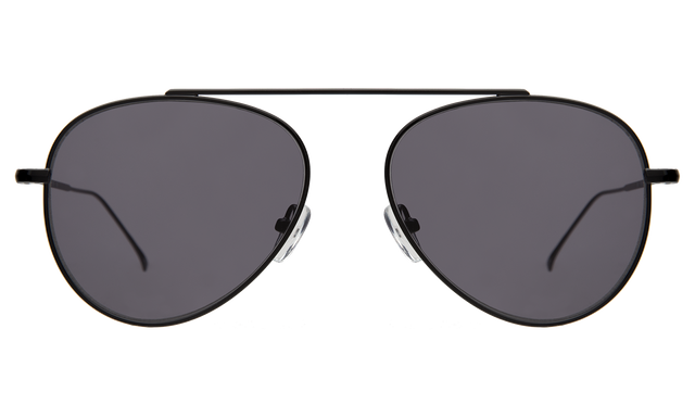  Dorchester Sunglasses front view in Black Grey Flat