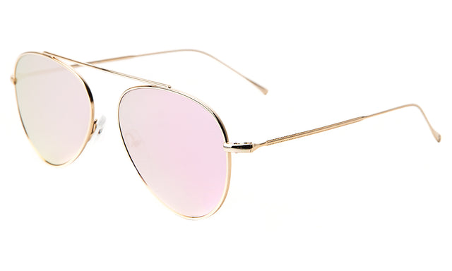  Dorchester Sunglasses side view in Gold Rose Flat Mirror