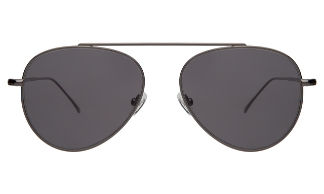  Dorchester Sunglasses front view in Gunmetal Grey Flat