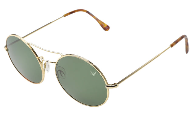 Dune x illesteva Sunglasses Side Profile in Gold Olive