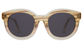 Front view of Echo Park Sunglasses in Blush Oak/Champagne/Grey Flat