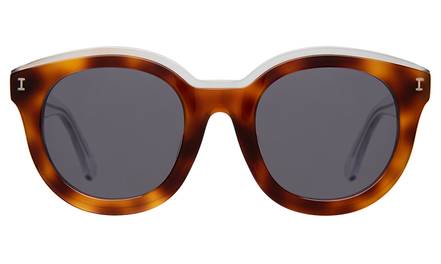 Echo Park Sunglasses front view in Havana/Clear with Grey Flat