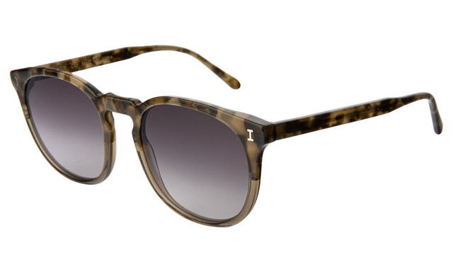 Eldridge 56 Sunglasses Side Profile in Kale / Grey Flat Gradient