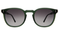 Front view of Eldridge Sunglasses in Pine/Grey Flat Gradient