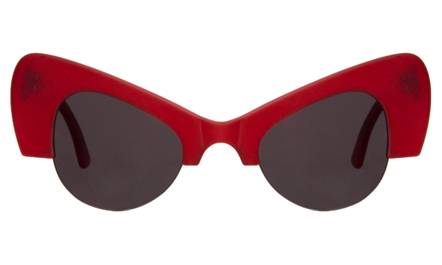 Emma Sunglasses in Matte Red with Grey