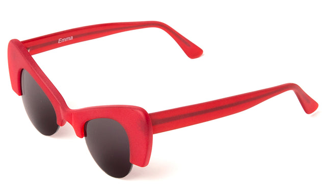 Emma Sunglasses Side Profile in Matte Red / Grey