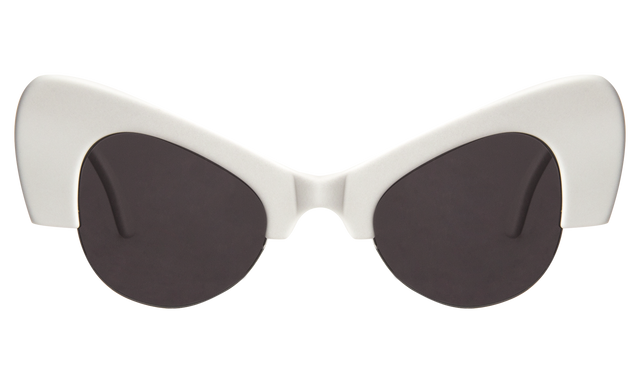 Emma Sunglasses in Matte White with Grey