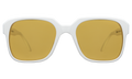 Front view of Felix Sunglasses in White/Honey See Through