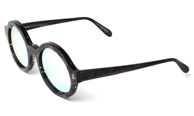 Frieda Eco Sunglasses side view in Blueberry / Silver Mirror