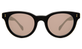 Front view of Greenport Sunglasses in Matte Black/Mauve Flat Mirror
