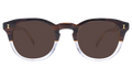 Front view of HR Sunglasses in Half/Half/Brown