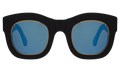 Front view of Hamilton Ring Sunglasses in Black/Blue Mirror