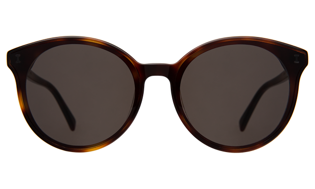 Helen Sunglasses front view in Havana with Grey Flat