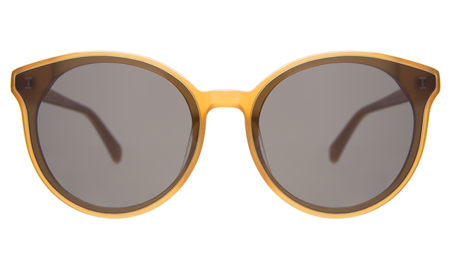 Helen Sunglasses front view in Honey Grey Flat