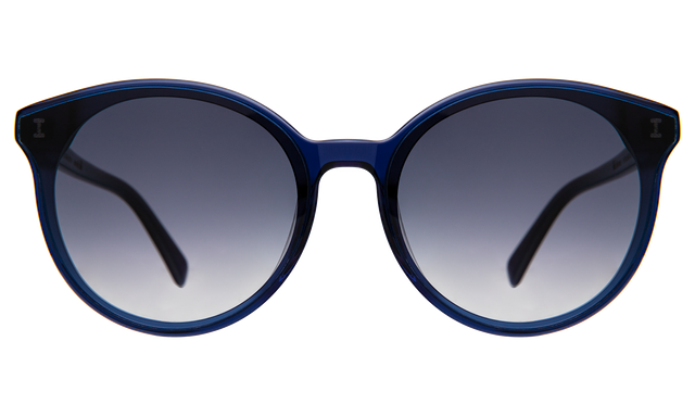 Helen Sunglasses front view in Navy with Grey Flat Gradient