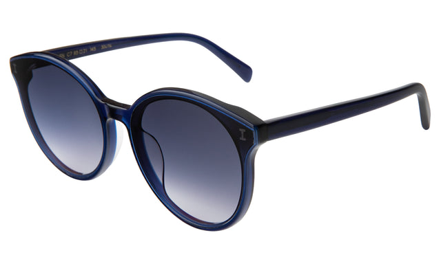 Helen Sunglasses side view in Navy / Grey Flat Gradient