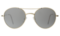 Front view of Hester Sunglasses in Gold/Silver Mirror