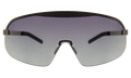 Front view of Hopper Sunglasses in Matte Black/Grey Gradient