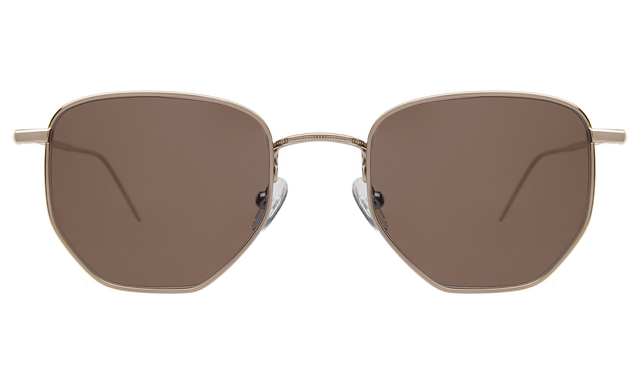 Hunter Sunglasses front view in Gold Rose Mirror